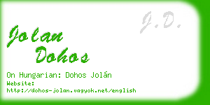 jolan dohos business card